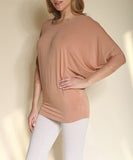 BAMBOO SIDE ROUCH DOLMAN TOP