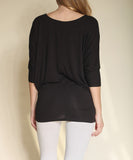 BAMBOO SIDE ROUCH DOLMAN TOP