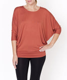 BAMBOO SIDE ROUCH DOLMAN TOP