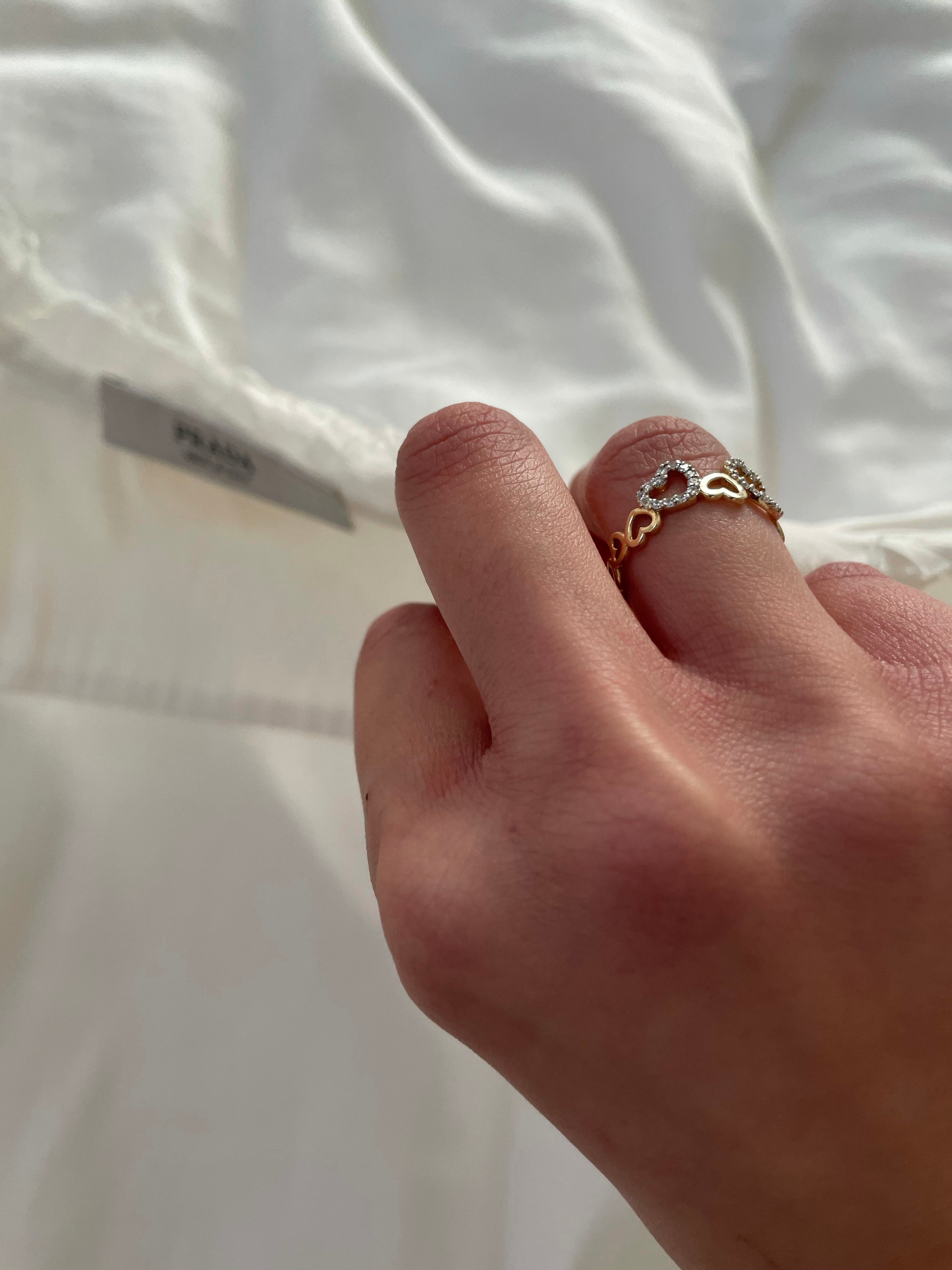 Full of 14K Gold Hearts Diamond Ring