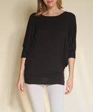 BAMBOO SIDE ROUCH DOLMAN TOP