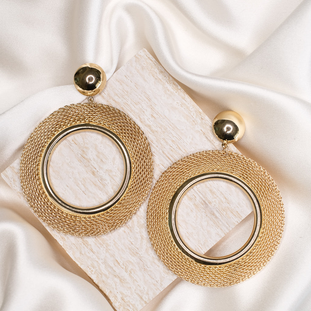 large gold hoops mesh gold hoops