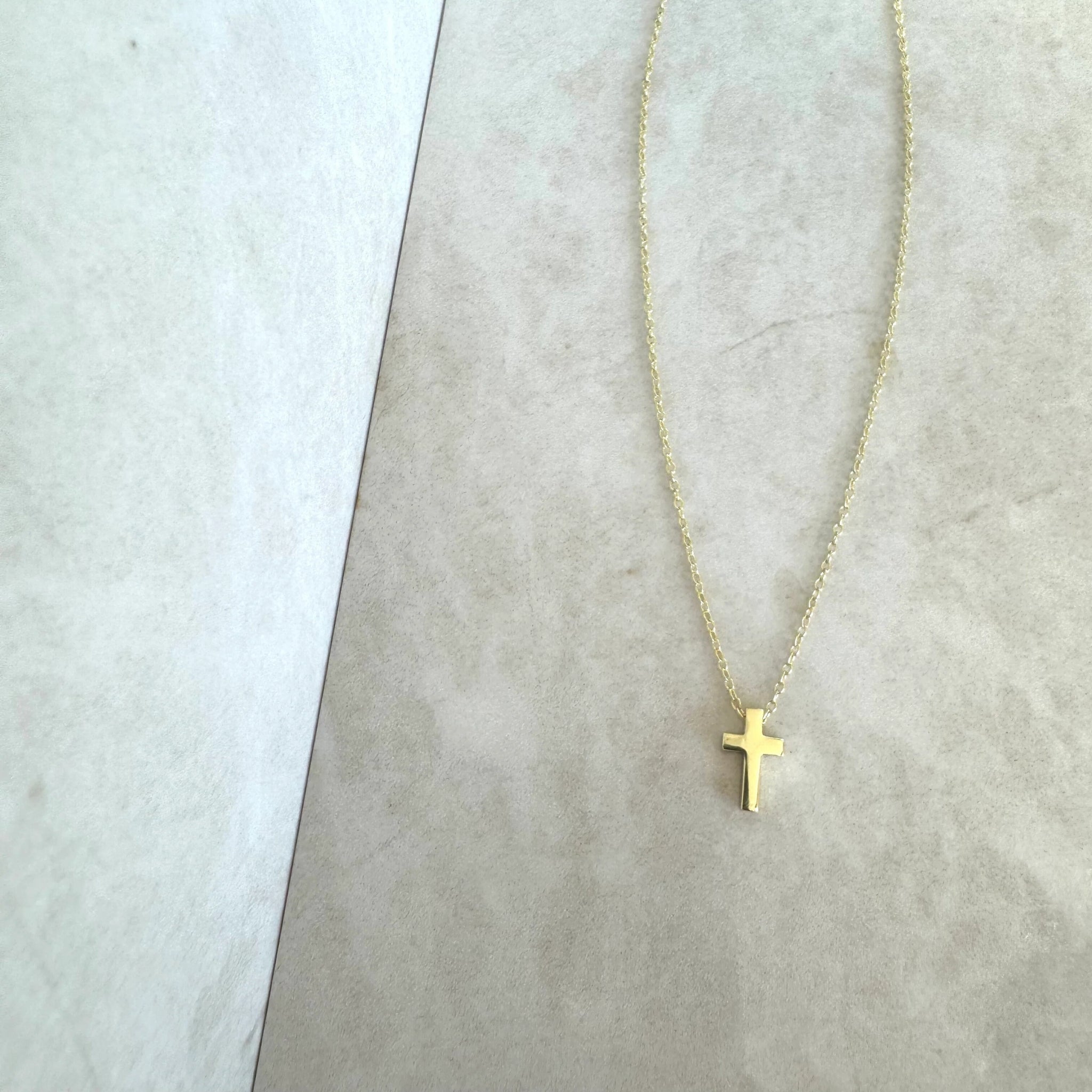 Minimalist 14Kt Gold Vermeil Dainty Cross Necklace