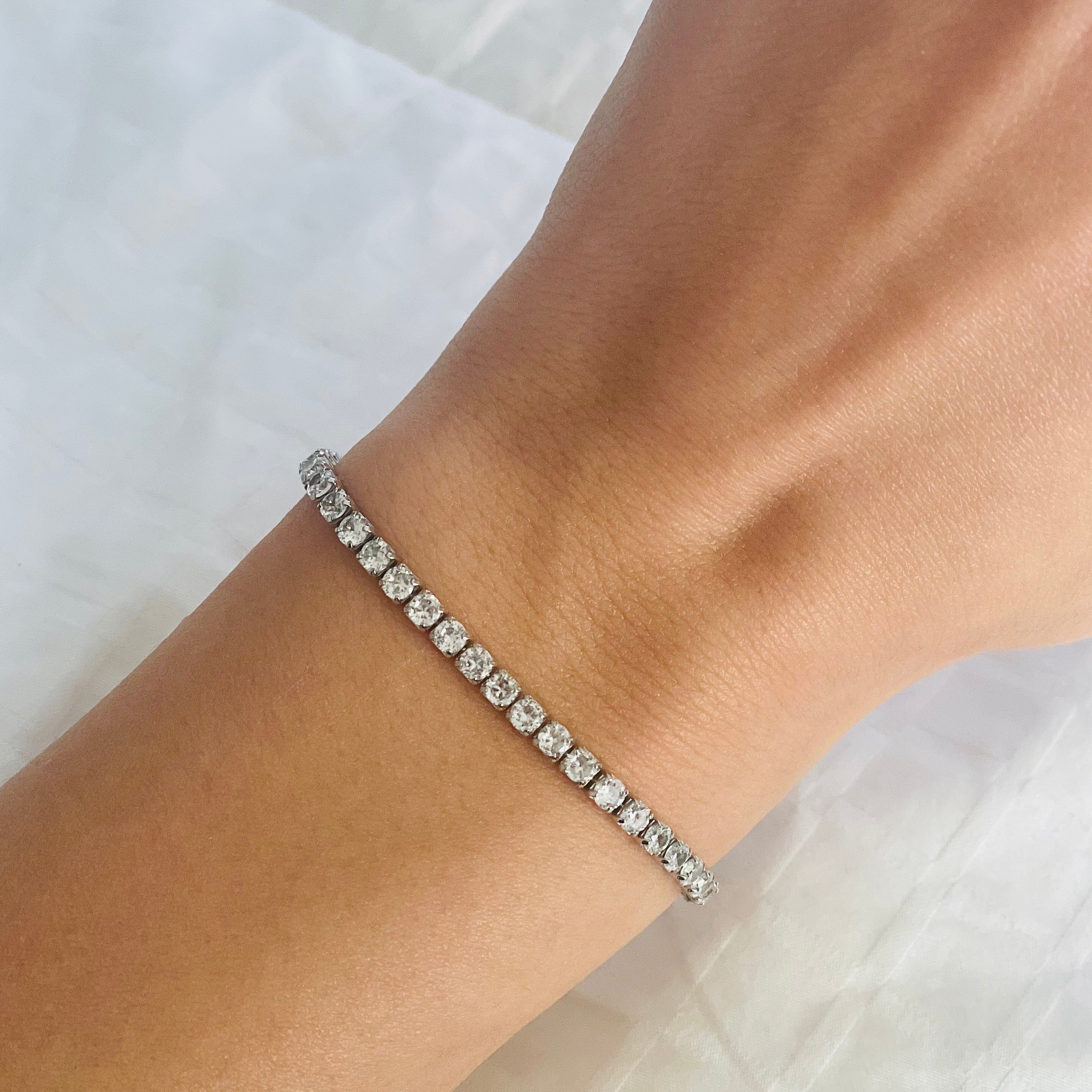 Lab Made CZ Diamond Adjustable Tennis Bracelet