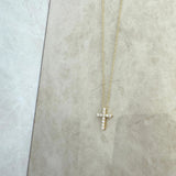 Moonsinite 14kt Gold Fill Dainty Diamond Cross Necklace