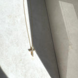 Moonsinite 14kt Gold Fill Dainty Diamond Cross Necklace