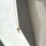 Moonsinite 14kt Gold Fill Dainty Diamond Cross Necklace