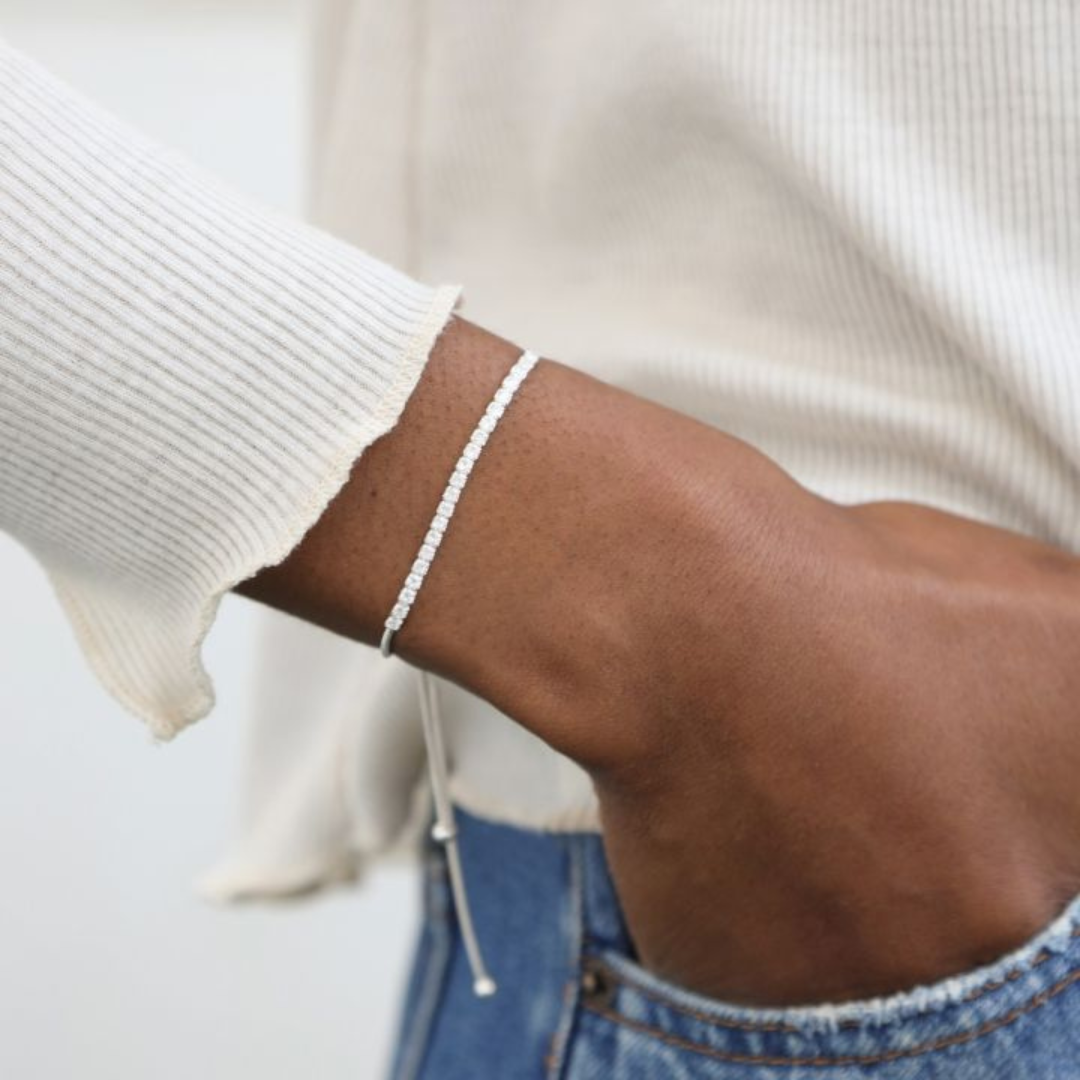 Lab Made CZ Diamond Adjustable Tennis Bracelet