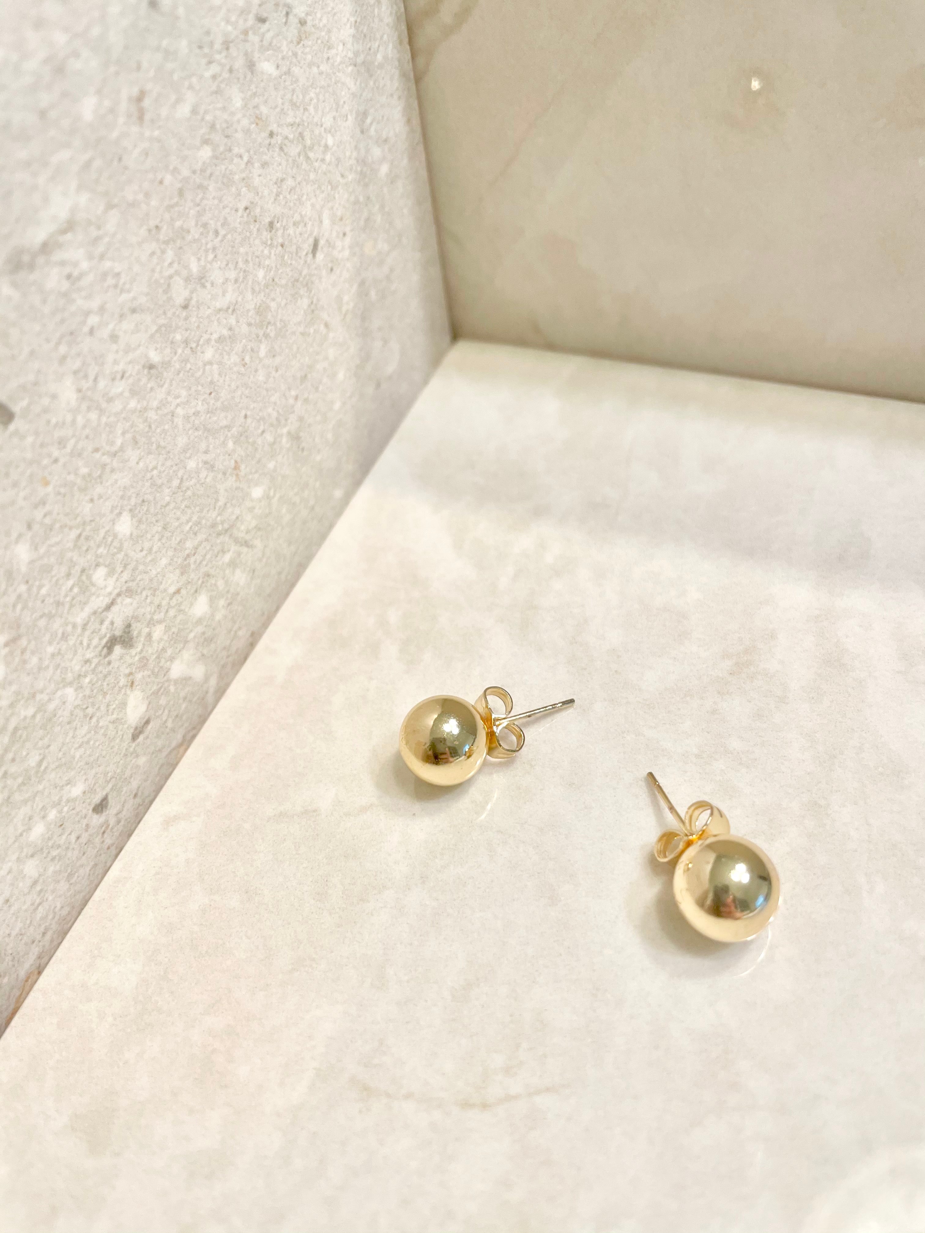 gold ball stud earrings