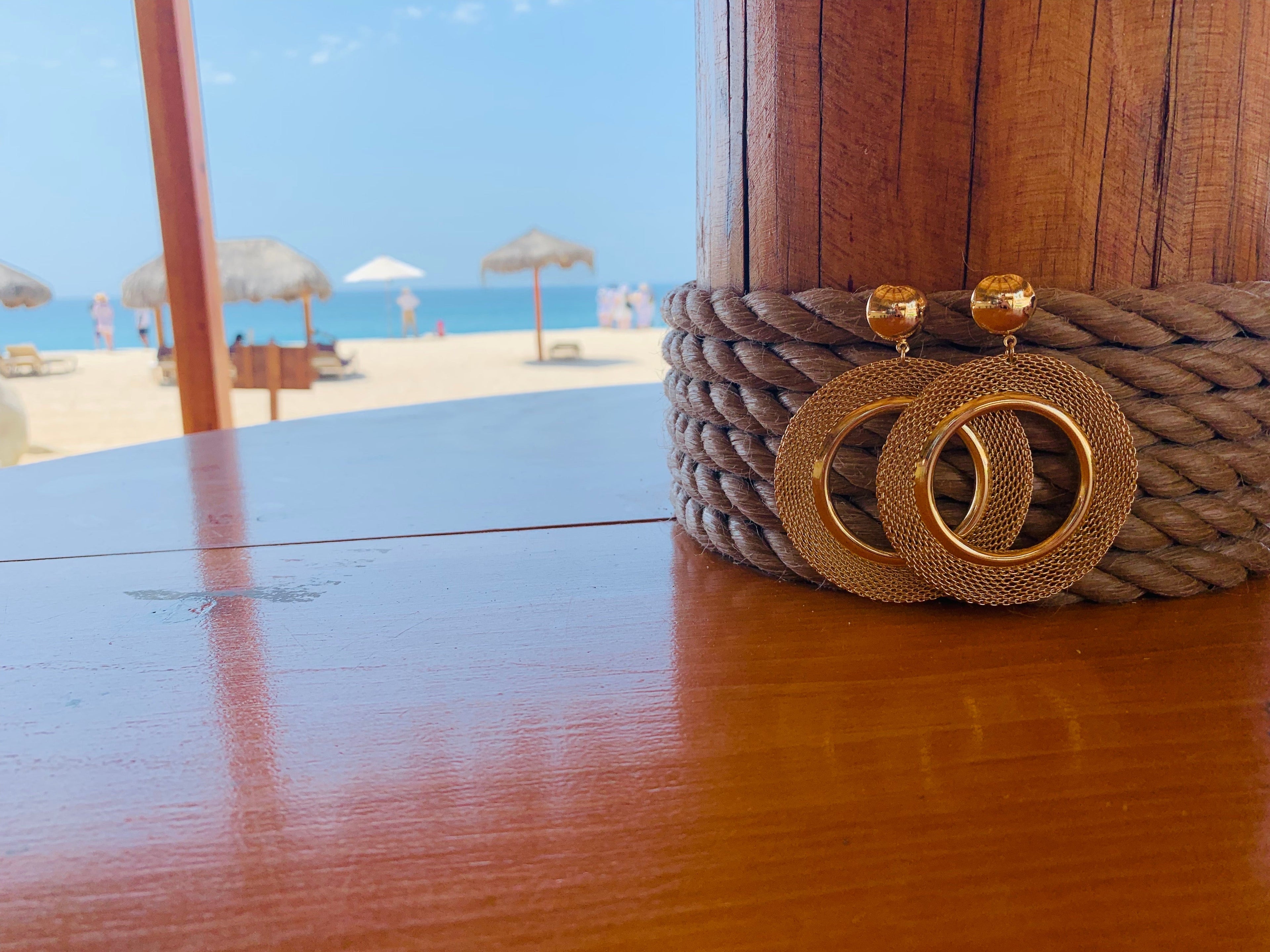 gold chunky large big hoop earrings