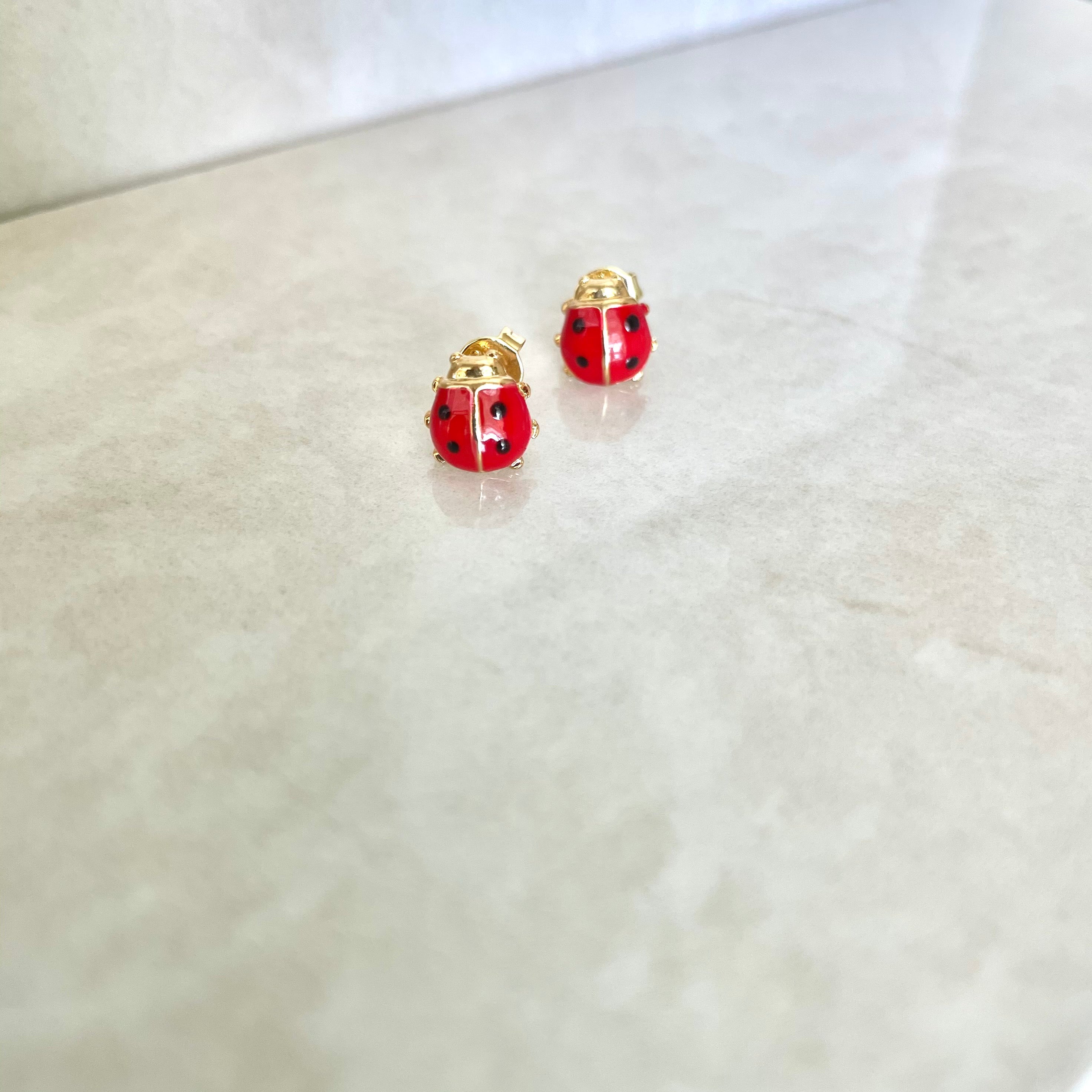 lady bug studs - women's lady bug earrings