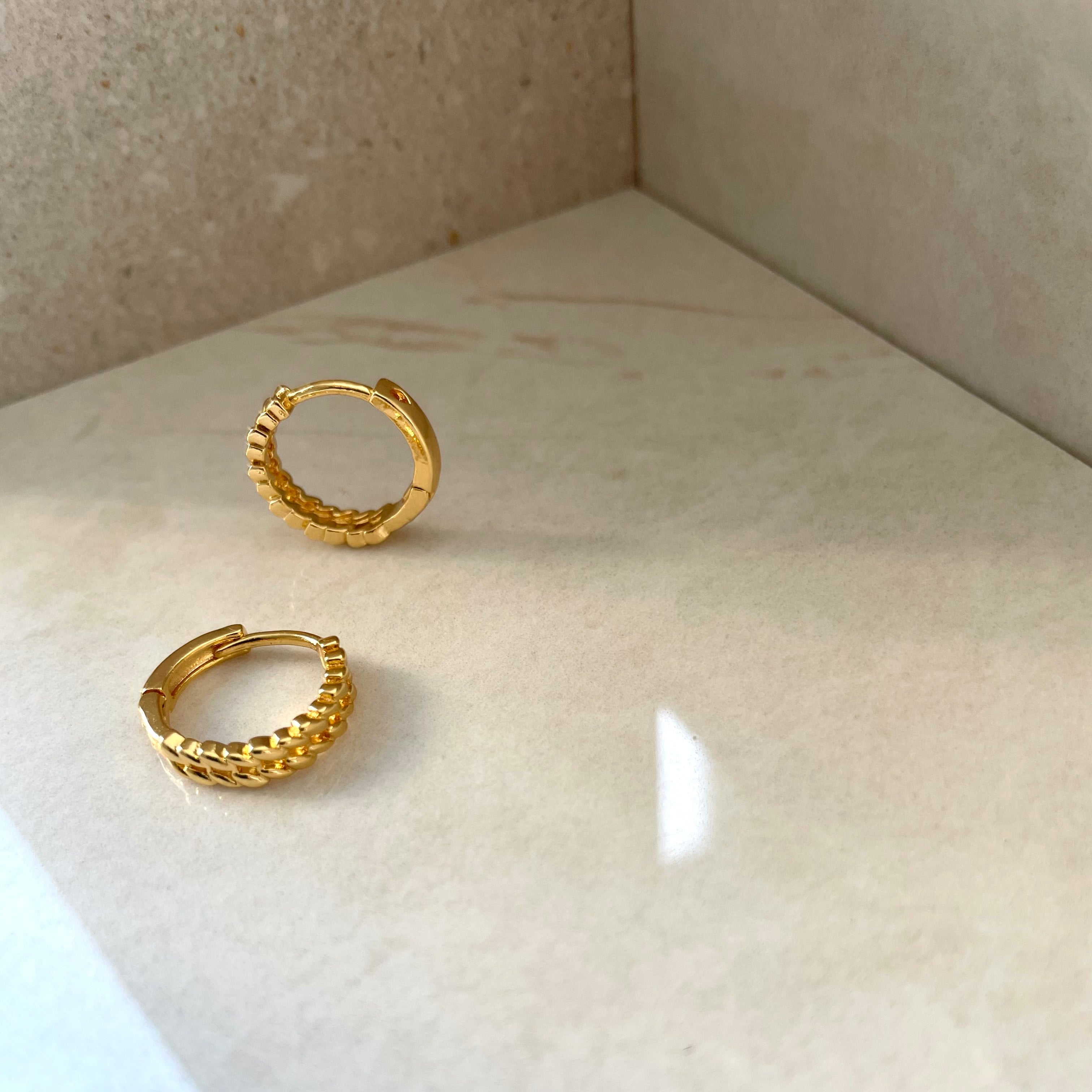 Gold Mini Huggies, Small Gold Hoops