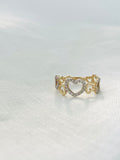 Full of 14K Gold Hearts Diamond Ring